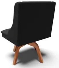 Cadeira Estofada Base Giratória Kit 6 Lia Veludo Preto - Ibiza