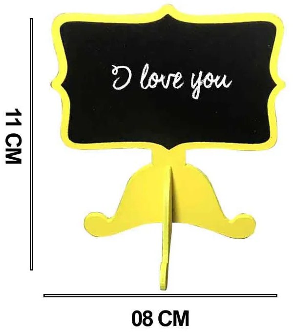 Placa Decorativa Amarela 11x8cm - D'Rossi