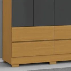 Guarda Roupa Casal 187cm 6 Portas Vilo Cinamomo/Grafite A15 - Mpozenat