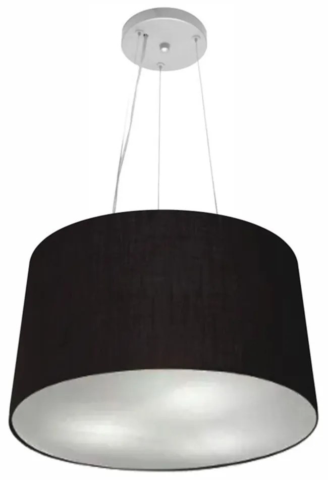Lustre Pendente Cone Md-4153 Cúpula em Tecido 30/45x40cm Preto - Bivolt