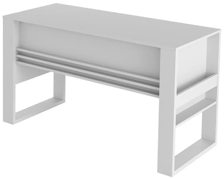 Escrivaninha Mesa de Escritório com Gavetas e Chave Branca
