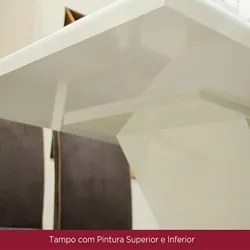Conjunto Mesa de Jantar Inês Com 4 Cadeiras Vitória H02 Nature/Off Whi