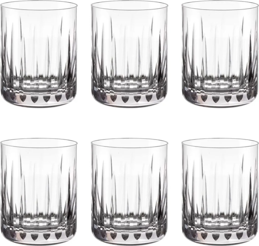 Jogo 6 Copos de Cristal Lapidado 66 P/ Whisky Incolor