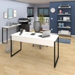 Conjunto Escritório Mesa 150 Aparador e Estante Studio Industrial Z28