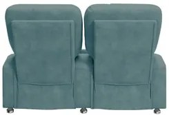 Poltrona Reclinável Para Cinema 2 Lugares Praddo FH9 Veludo Azul Claro