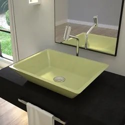 Cuba Pia De Apoio Para Banheiro Retangular Messina RT45 Verde Acqua C0
