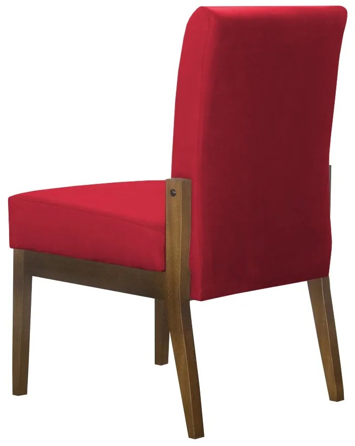Kit 06 Cadeiras de Jantar Helena Suede Vermelho