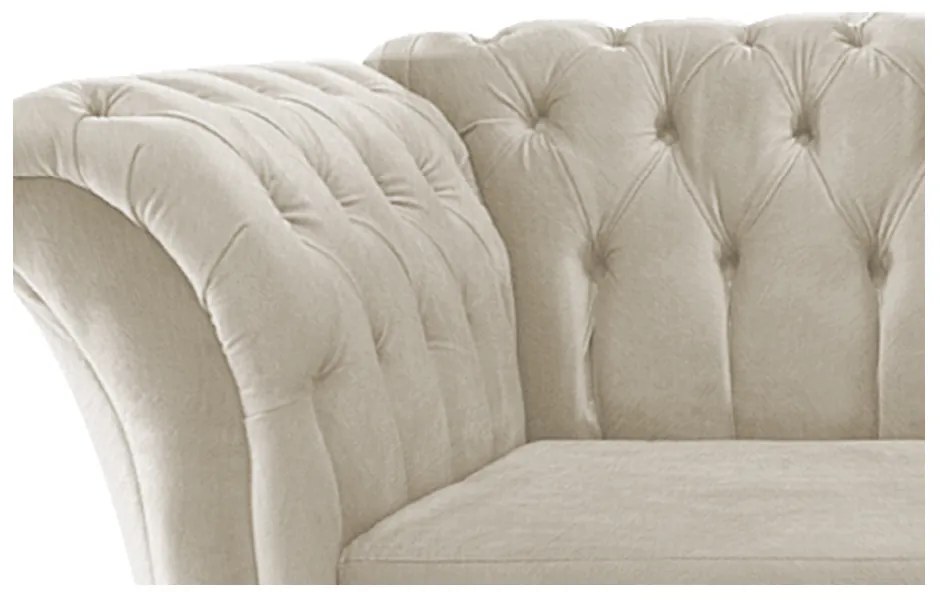 Poltrona Decorativa Chesterfield Sofia Suede Bege- ADJ Decor