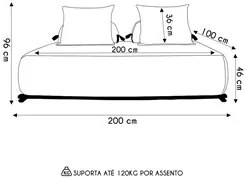 Sofá 6 Lugares Ilha 2 Módulos 200cm Viero S06 Boucle Branco - Mpozenat