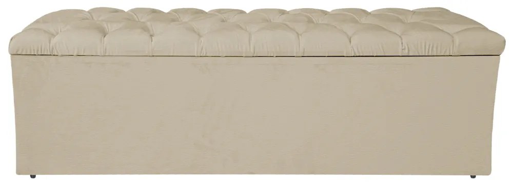 Calçadeira Estofada Liverpool 140 cm Casal Corano Bege - ADJ Decor