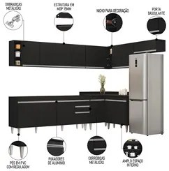 Armário de Cozinha Modulado de Canto 8 Peças CP25 Balcão sem Tampo Pre