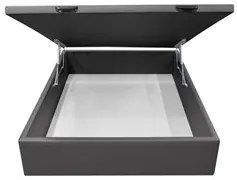 Base Box Baú para Cama Casal 138x188cm Liz S05 Sintético Cinza - Mpoze