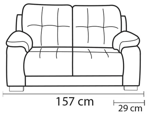 Sofá de Couro 2 lugares Enrico M06 Cor Marrom 492 - ADJ DECOR