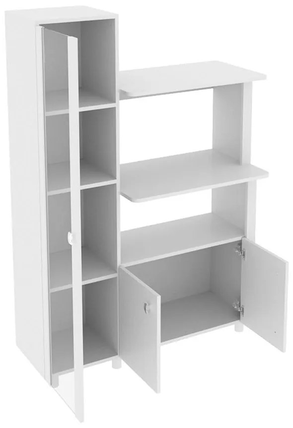 Balcão Organizador Para Forno E Microondas 3 Portas Branco