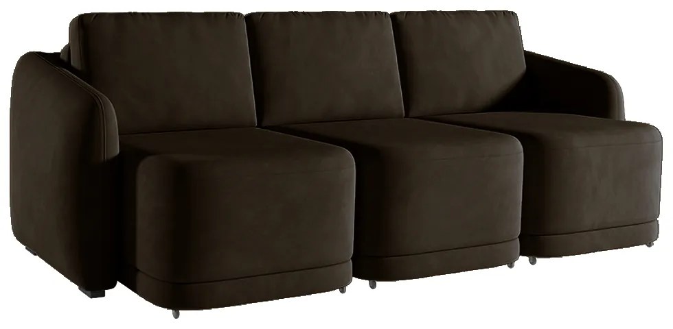 Sofá Cama Modulado Retrátil e Reclinável Decorativo Varsóvia 306cm Veludo Marrom G33 - Gran Belo