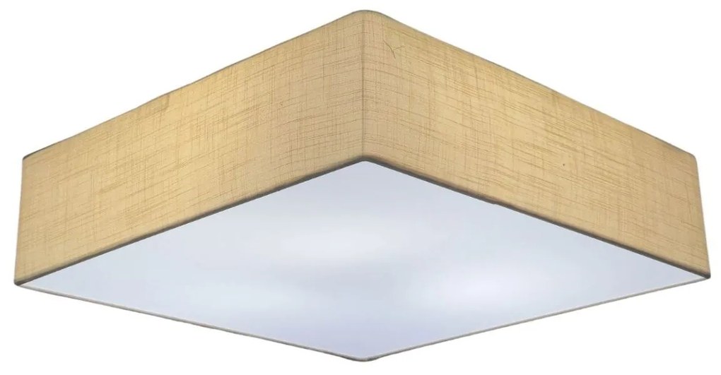 Plafon Quadrado Md-3052 Cúpula em Tecido 60x60x15cm Palha - Bivolt