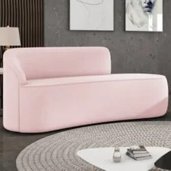 Sofá 2 Lugares Para Sala 140cm Orgânico Wendi Suede Rosa Bebê I01  - M