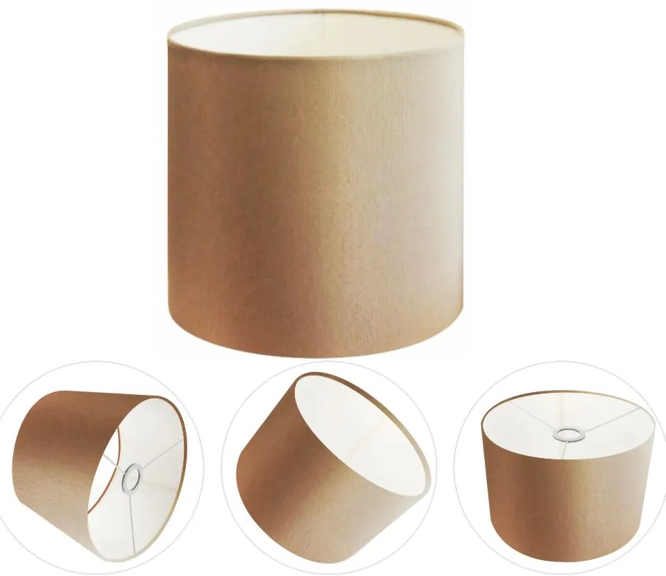 Cúpula Abajur Cilíndrica Cp-8010 Ø25x25cm Palha