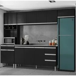 Cozinha Modulada 5 Peças Balcão com Pia 160cm Andréia Preto - AJL Móve