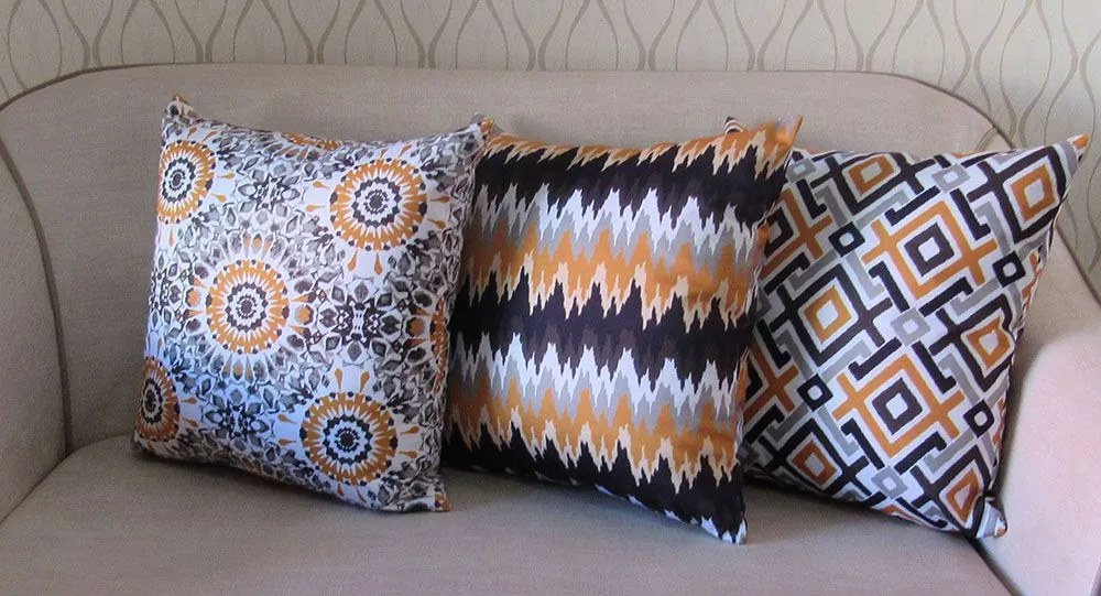 3 Capas Almofadas Hitz Amarelo 43x43cm