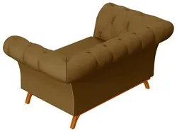 Sofá 150cm 2 Lugares Base Madeira Império B-260 Veludo Mostarda - Domi