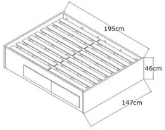 Cama de Casal 147cm 4 Gavetas Dreams F04 Branco - Mpozenato