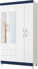 Guarda Roupa Solteiro 103cm com Espelho Dony Flex A02 Branco - Mpozena