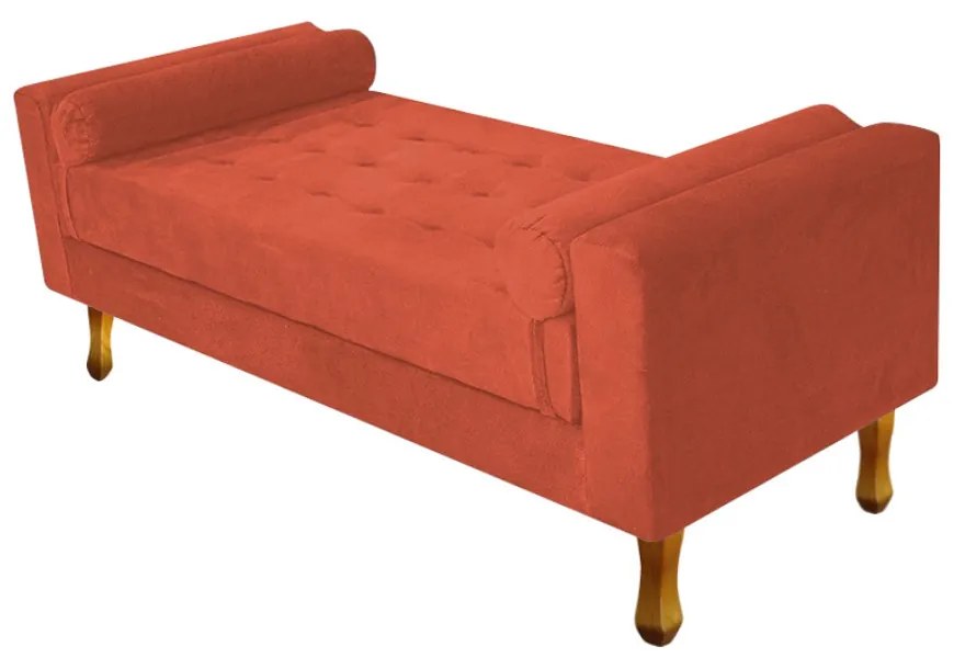 Recamier Félix Queen Size 160cm Suede Terracota - ADJ Decor