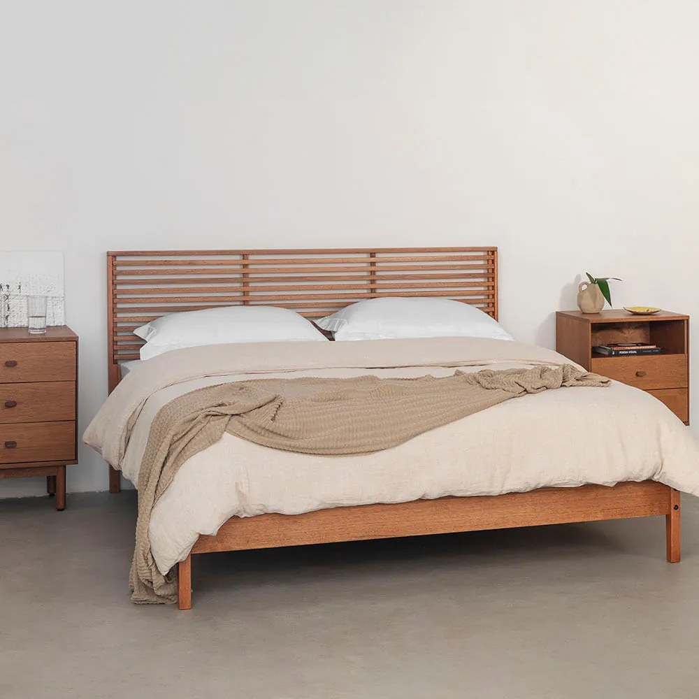 Cama Noga Casal Ripada - Nozes