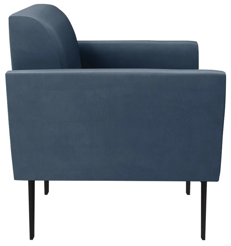 Kit 2 Poltronas Pés Villach Marisa Suede Azul Marinho