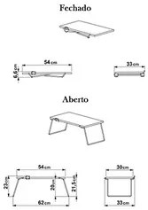 Mesa Portátil Dobrável para Notebook Café 27889 Vermont/Preto - Artesa