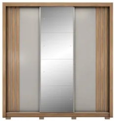 Guarda Roupa Casal 210cm Com Espelho Moly Flex D02 Nude/Preto - Mpozen