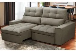 Sofá Retrátil Reclinável 3 Lugares 210cm Damy F05 Veludo Marrom - Mpoz