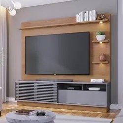 Estante Home Theater para TV 70 Pol. com LED 200cm Amiche C05 Freijó/C
