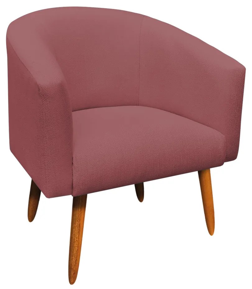 Poltrona Sala Kit 02 Stella Pé Palito Castanho Linho Whisky Rose A106 D03 - D'Rossi