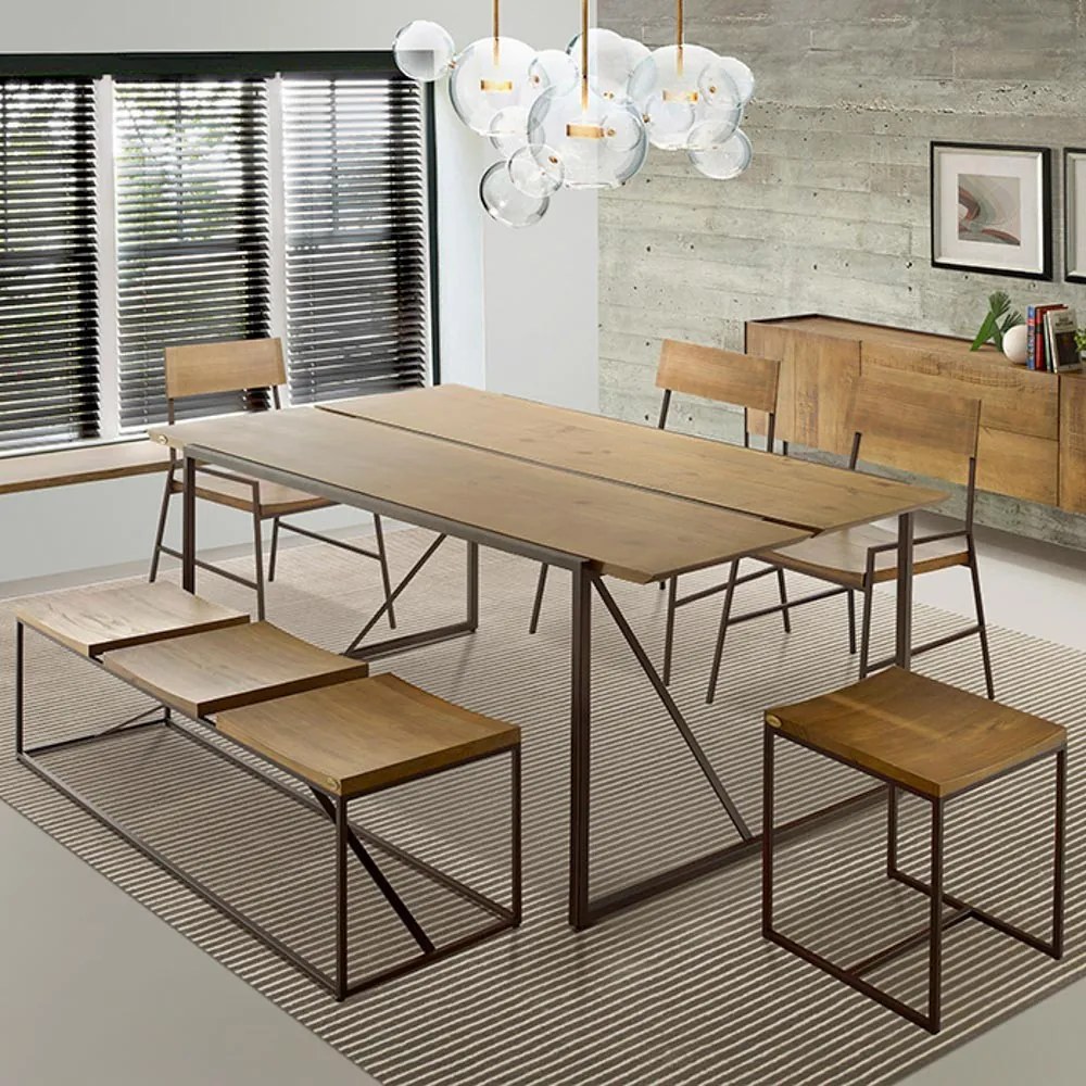 Mesa Para Sala de Jantar Industrial 08 Lugares Conrad Oregon G04 - Gran Belo