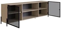 Rack Para TV Até 70 Pol. 2 Portas Pés Metálicos York Hanover/Preto - A