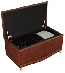 Calçadeira Baú Solteiro 90cm com Tachas Imperial J02 Facto Marrom - Mp