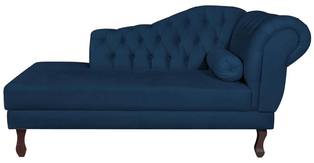 Recamier Diana 160cm Lado Esquerdo Suede Azul Marinho - ADJ Decor