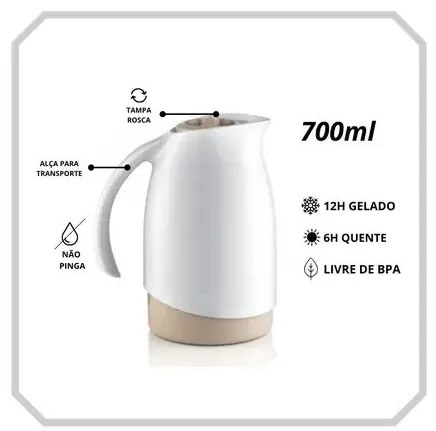 Bule Térmico Cuidar 700ml Branco