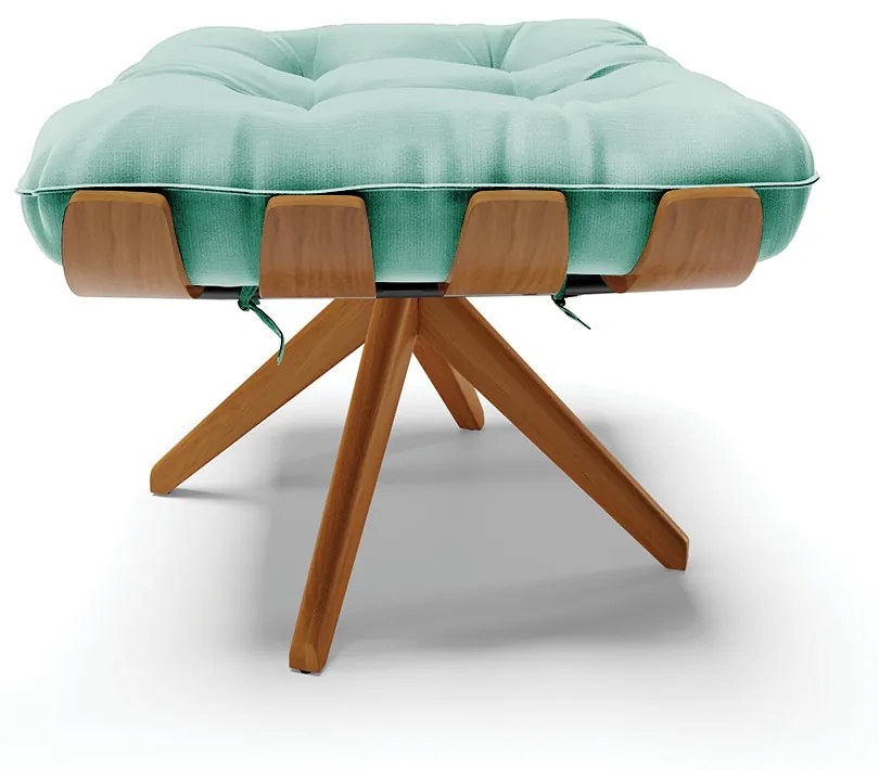 Puff Giratório Costela Suede Base de Madeira MA30 M11 - D'Rossi - Azul Marinho