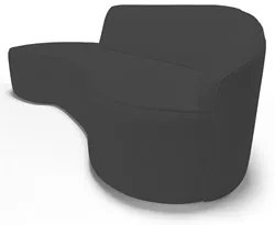 Sofá Living 3 Lugares 230cm Braço Direito Mozart D06 Sintético Cinza -