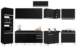 Armário de Cozinha Modulada de Canto 8 Peças CP08 Balcão com Tampo Pre
