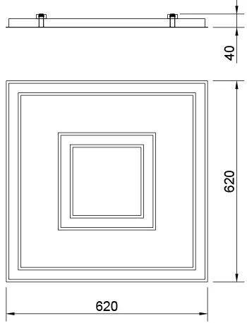 Embutido Convert Pro Duplo 62X62X05Cm 73,6W Led Bivolt | Usina 19221/6... (BT - Branco Texturizado, 4000k)