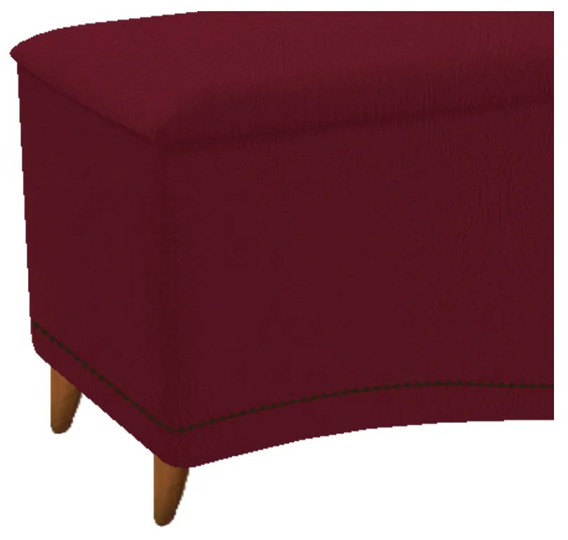 Calçadeira Estofada Yasmim 90 cm Solteiro Suede Bordô - ADJ Decor