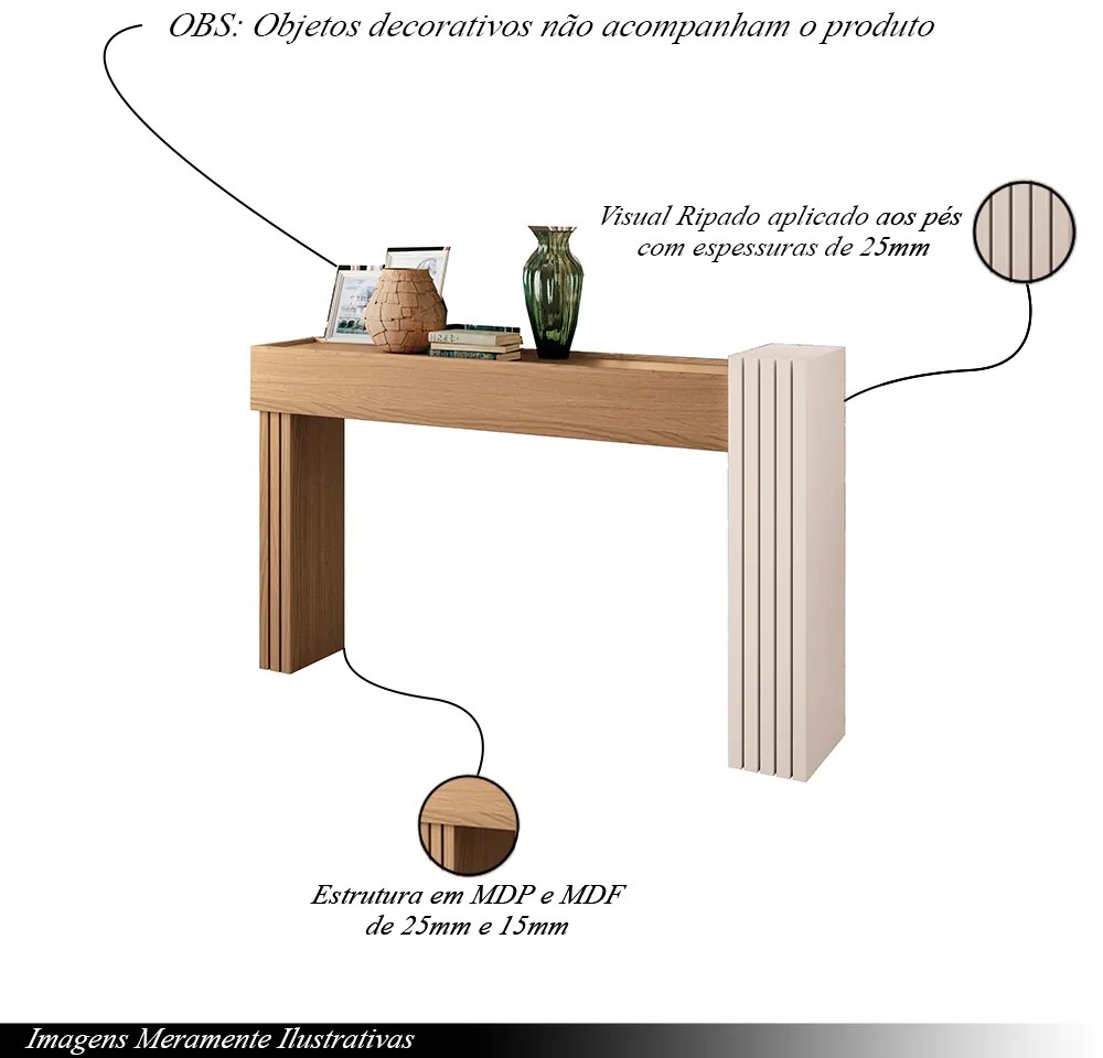 Aparador Riad Decorativo Sala de Estar Freijó/Off White  G26 - Gran Belo