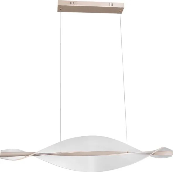 Pendente Led Dourado Acrilico 3000K 32W 940Lm Dourado Leaf