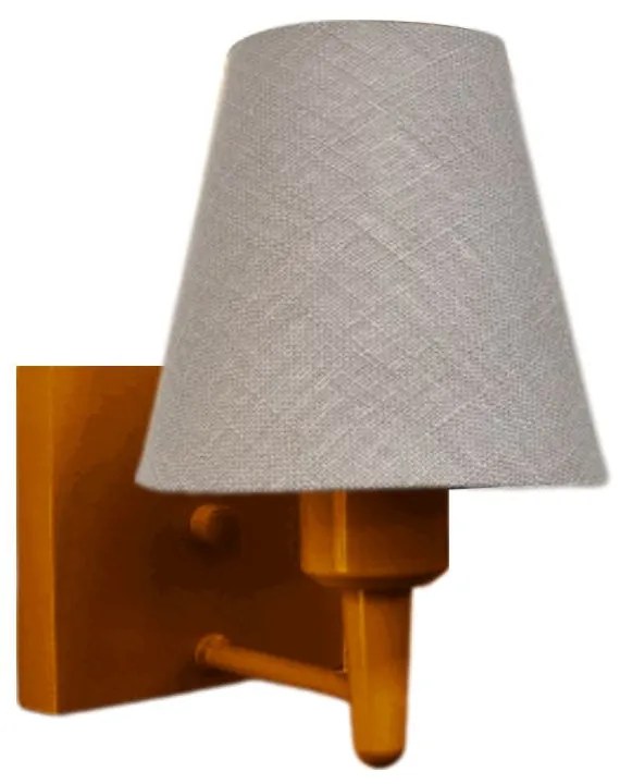 Arandela Quadrada Md-2034 Cobre Cúpula em Tecido Cone Rustico Cinza - Bivolt
