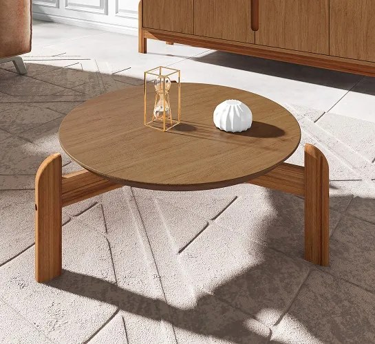 Mesa De Centro Lizz Cinza Perola/Cedro - Casa D Móveis
