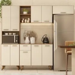 Cozinha Compacta Amélia Freijó UV/Off Acetinado Z44 - Mpozenat